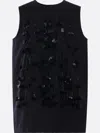 Plan C Sequin-embellished Top In Black