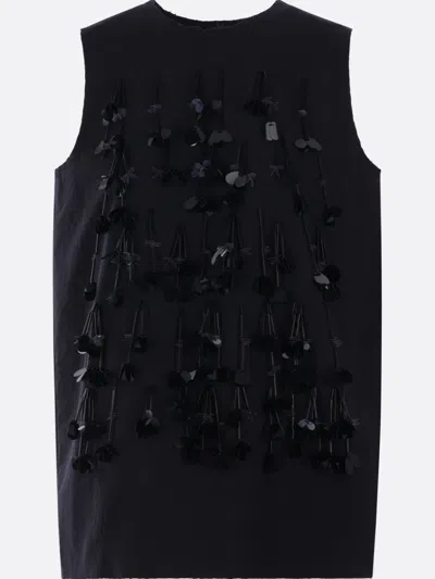 Plan C Sequin-embellished Top In N Nero