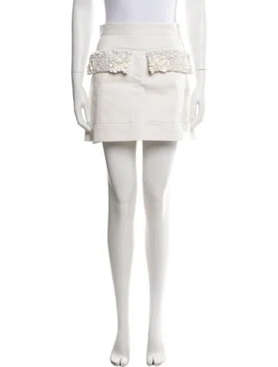 Pre-owned Plan C Sequin Embellishments Mini Skirt W/ Tags In Neutral