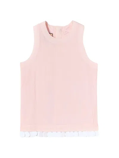 Plan C Sequin Hem Top In Pink