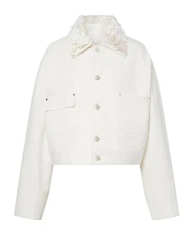 PLAN C SEQUINED COTTON DRILL JACKET