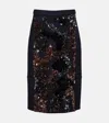 Plan C Sequined Wool-blend Midi Skirt In Black
