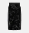Plan C Embroidered Midi Skirt In Black