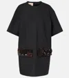 Plan C Sequined Wool-blend Minidress In Gray
