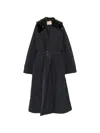 Plan C Sequin-embellished Belted Coat In Blue