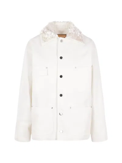Plan C Sequin-embellished Floral-appliqué Jacket In Animal Print