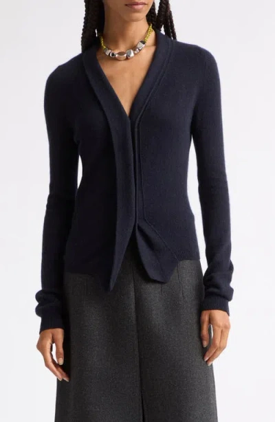 Plan C Shawl Collar Cashmere Cardigan In Blue