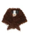 Plan C Shearling Scarf In Brown