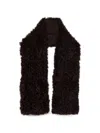 Plan C Shearling-effect Scarf In Brown