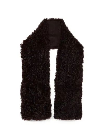 Plan C Shearling-effect Scarf In Brown