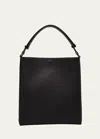 Plan C Shopper Leather Tote Bag In 00n99 Black