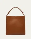 Plan C Shopper Leather Tote Bag In Toasted