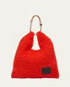 Plan C Shopper Wool Tote Bag In Lobster