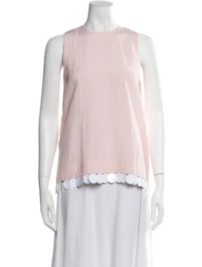 Pre-owned Plan C Silk Crew Neck Top W/ Tags In Pink