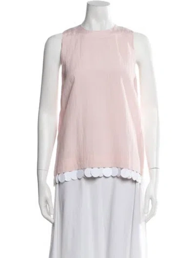Pre-owned Plan C Silk Crew Neck Top W/ Tags In Pink