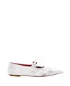 Plan C Metallic Ballet Flats In Silver