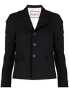 Plan C Single-breasted Wool Blazer In Blue