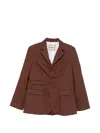 Plan C Single-breasted Blazer In Brown