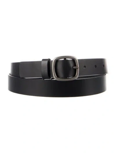 Pre-owned Plan C Skinny Leather Belt In Black