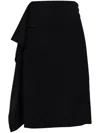 Plan C Woman Midi Skirt Midnight Blue Size 6 Wool In B Blue Black