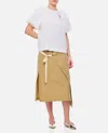 Plan C Asymmetrical Flared Skirt With Front Tie Detail In Beige