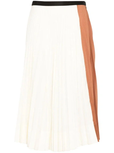 Plan C High-waist Pleated Skirt In W Burro