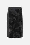 Plan C Embroidered Midi Skirt In Melange Black/white