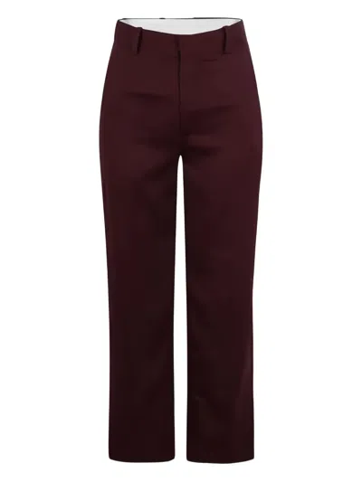 Plan C Slit Trousers In Brown