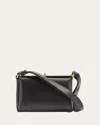 Plan C Small Folded Shoulder Bag In Vitello Leather In Black