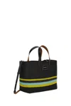 Plan C Small Straw Shopper Bag In Multi