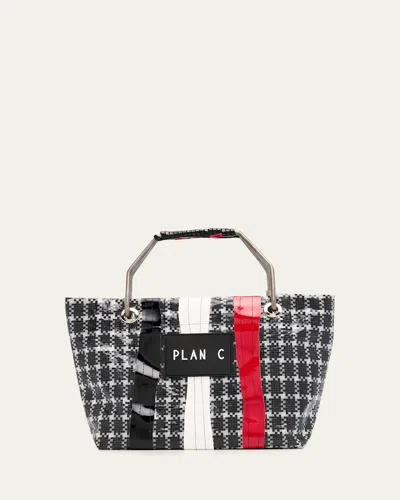 Plan C Small Woven Shopping Tote Bag In Multi