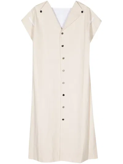 Plan C Maxikleid Mit Spreizkragen In Nude