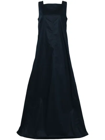Plan C Square-neck Maxi Dress In Blue