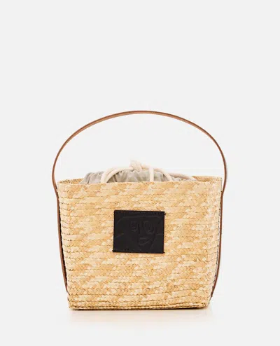 Plan C Straw Basket In Beige
