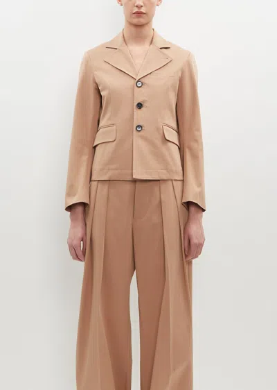 Plan C Stretch Cotton Blazer In Brown