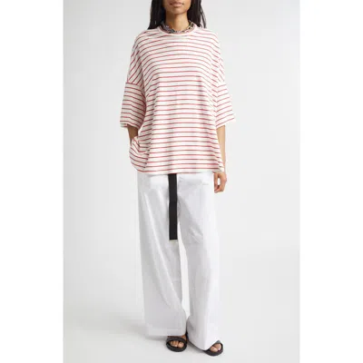 Plan C Stripe Oversize Cotton T-shirt