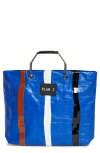 Plan C Stripe Shopper Tote In Blue