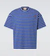 Plan C Striped Cotton Jersey T-shirt In White