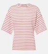 Plan C Striped Cotton Jersey T-shirt In White