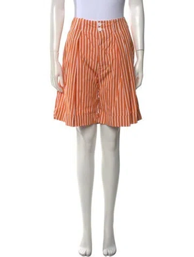 Pre-owned Plan C Striped Knee-length Shorts In Orange