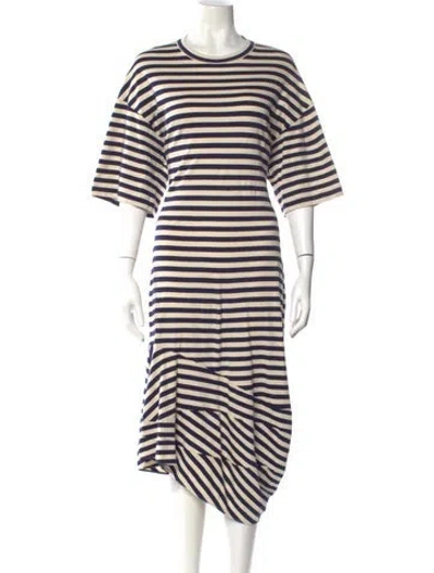 Pre-owned Plan C Striped Midi Length Dress In Multi