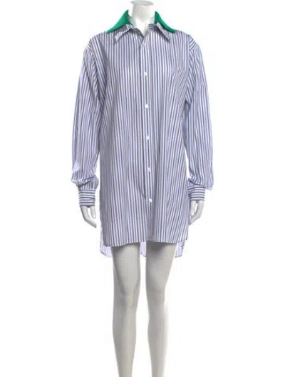 Pre-owned Plan C Striped Mini Dress In Brown