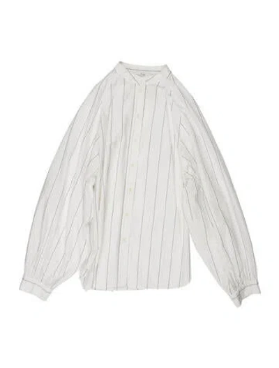 Pre-owned Plan C Striped Mini Dress In White