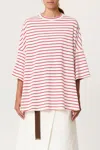 Plan C Striped Cotton Jersey T-shirt In Multi