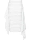 Plan C Striped Poplin Skirt In Green
