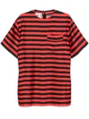 Plan C Striped Satin Mini Dress In Red
