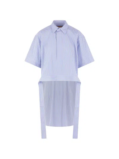 Plan C Striped Shirt In Blue
