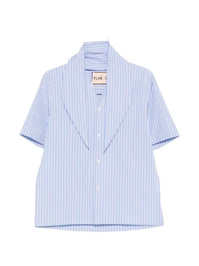 Plan C Striped Shirt In Blue