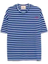 Plan C Striped Cotton Jersey T-shirt In Blue