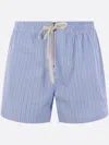 Plan C Striped Shorts In Blue